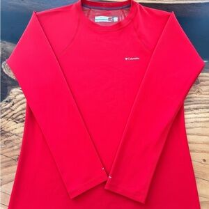 Columbia Long Sleeve Shirt Youth Red Performance Lightweight